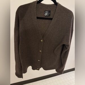 Black Label Dark Brown Cardigan Cashmere Sweater